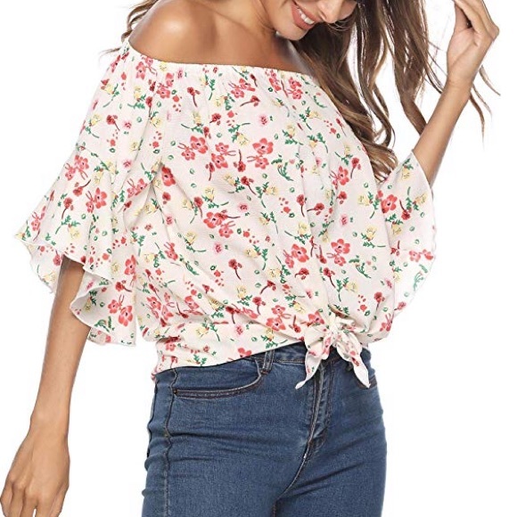 🌹NEEKA Womens Off the Shoulder Floral Blouse🌹 - Picture 2 of 4